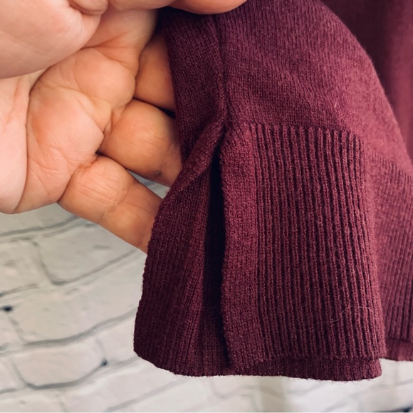 BB Dakota Womens Sweater Dress Red Burgundy Slit Crew Neck Long Sleeve Small - Picture 6 of 10